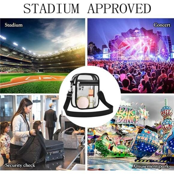 USPECLARE Clear Crossbody Bag Stadium Approved Concert Sports Purse Unisex - Picture 7 of 8